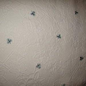 WAVERLY MATELASSE COVERLET 100% Cotton IVY Pattern Twin Size 90x62